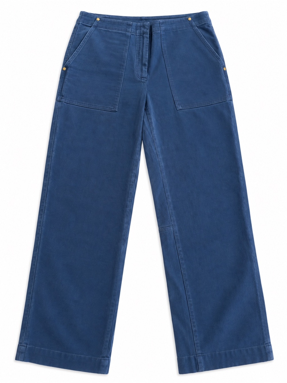 Theory Women’s Size 6 Blue Utility Pants Straight Leg Patch Pocket Distressed